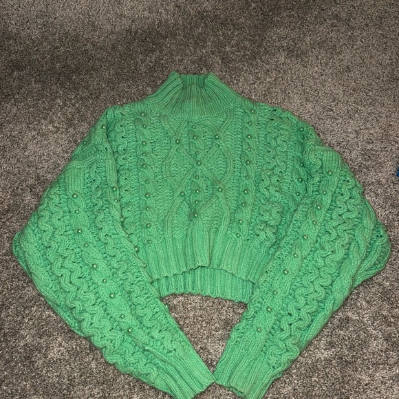 Zara Sweaters - Zara Vibrant Green Cowl Neck Sweater